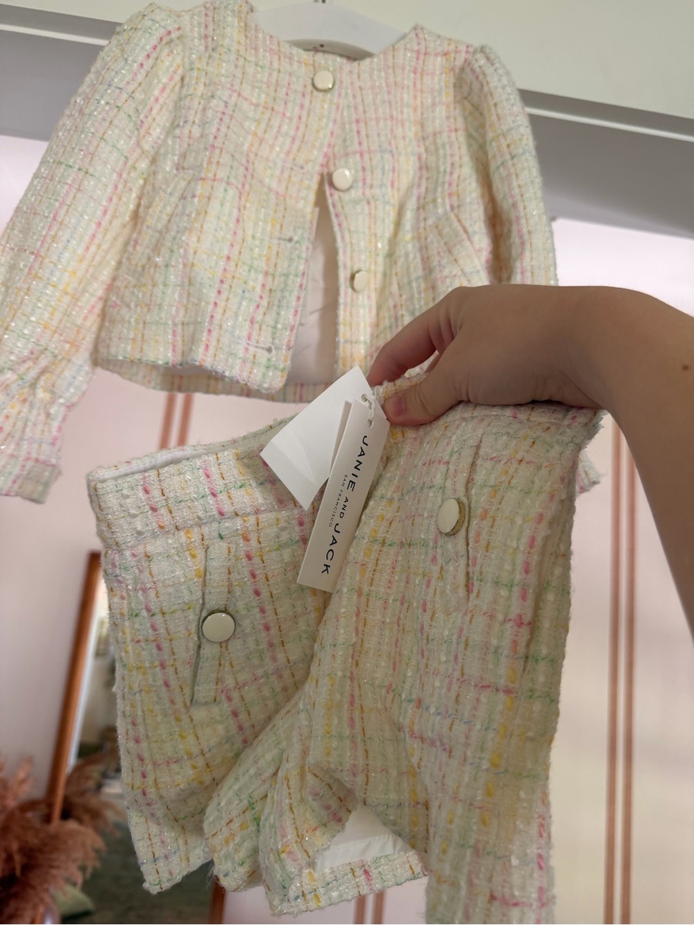 JANIE AND JACK Pastel Tweed Set